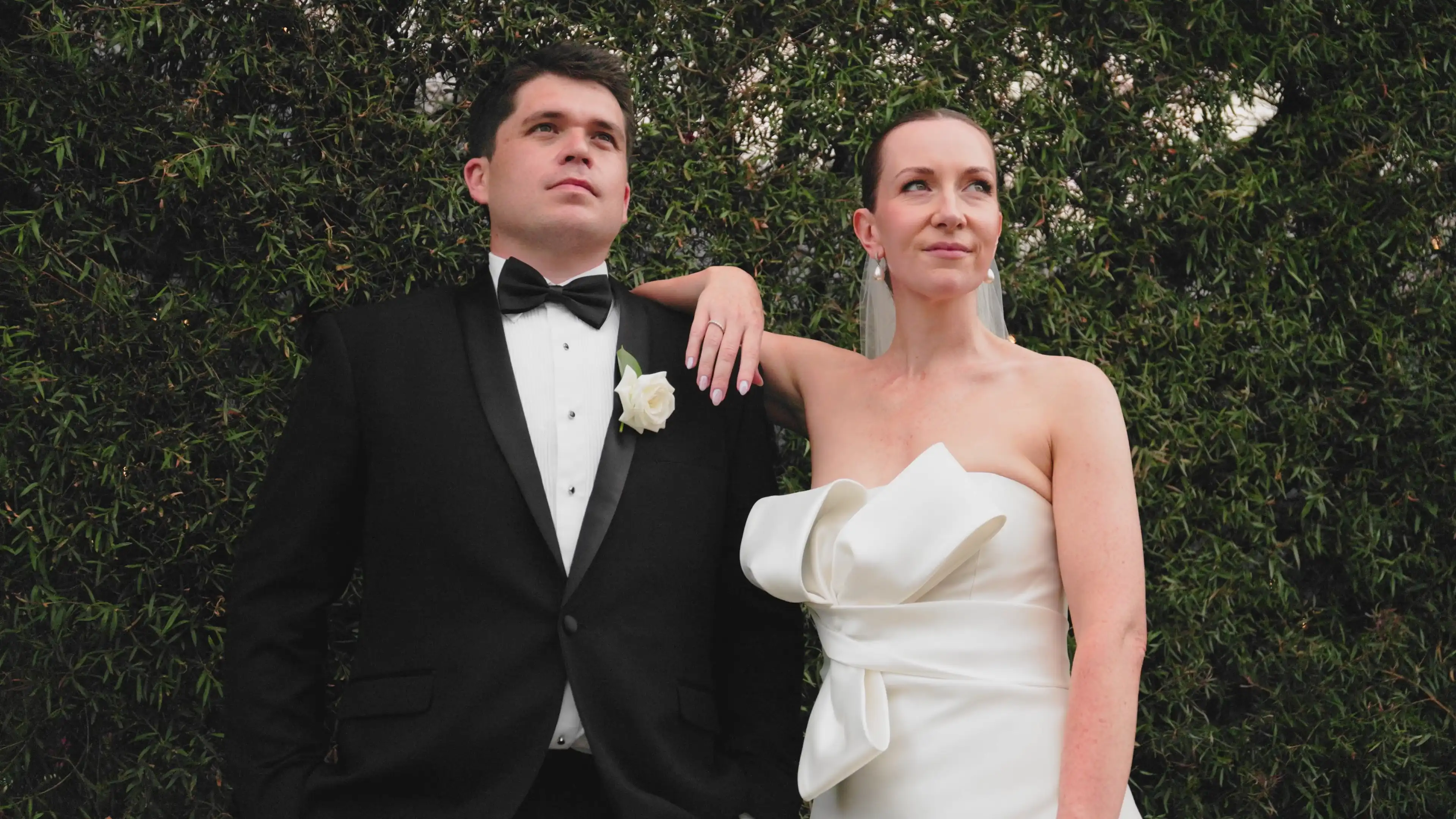 Bride and groom portrait filmed by Auckland wedding videographer in New Zealand.